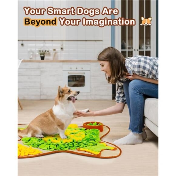 Snuffle Mat for Dogs Large Breed, 28.3''x28.3'' Interactive Puzzle Dog Food Mat - Picture 6 of 7